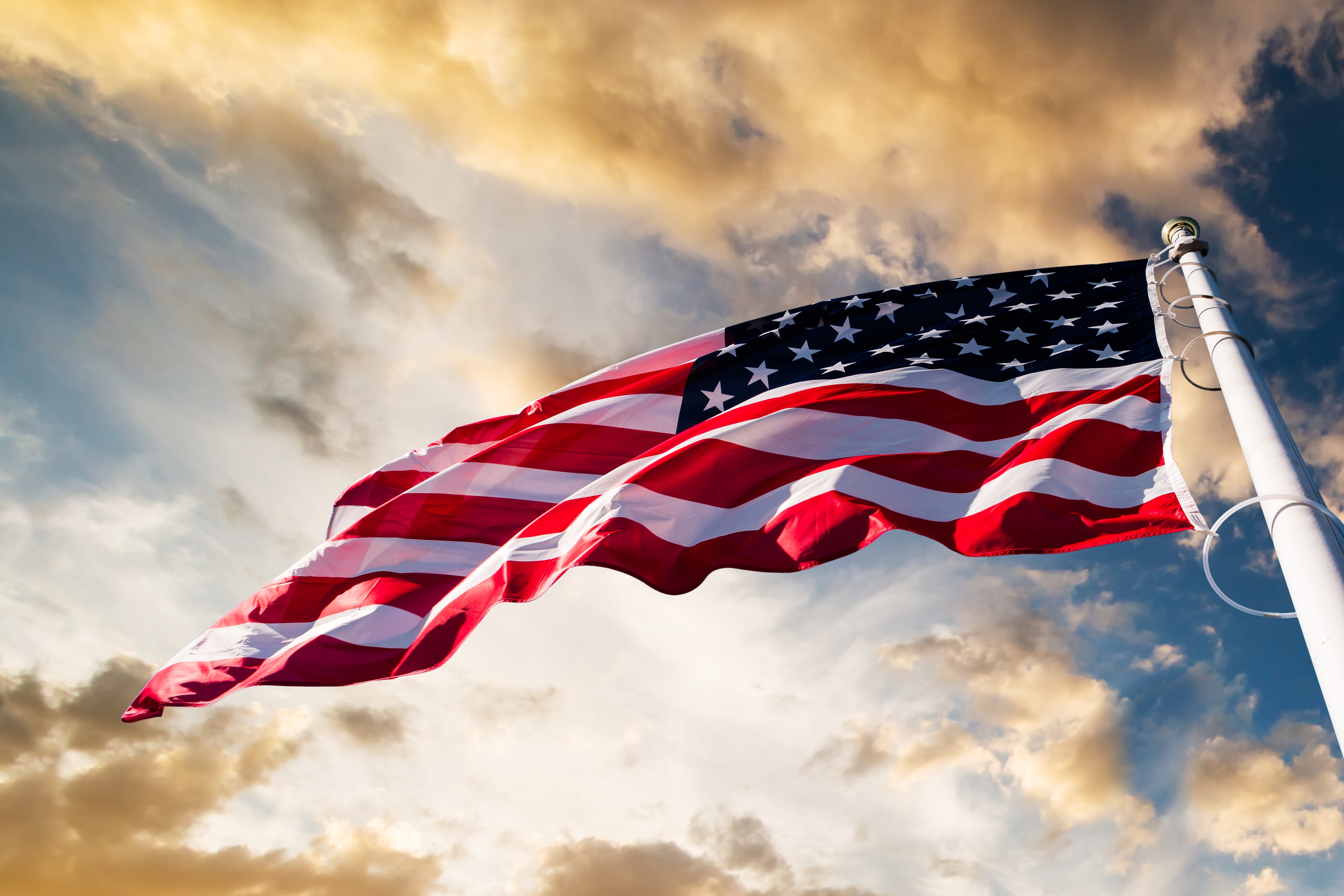 American flag waving