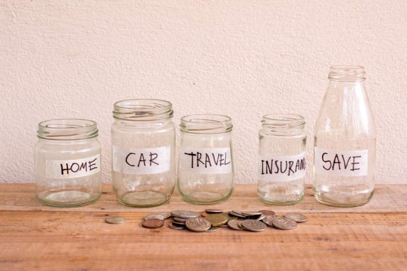 Saving money in jars