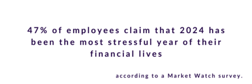 47% of employees claim that 2024 has been the most stressful year of their financial lives. Financial wellness.